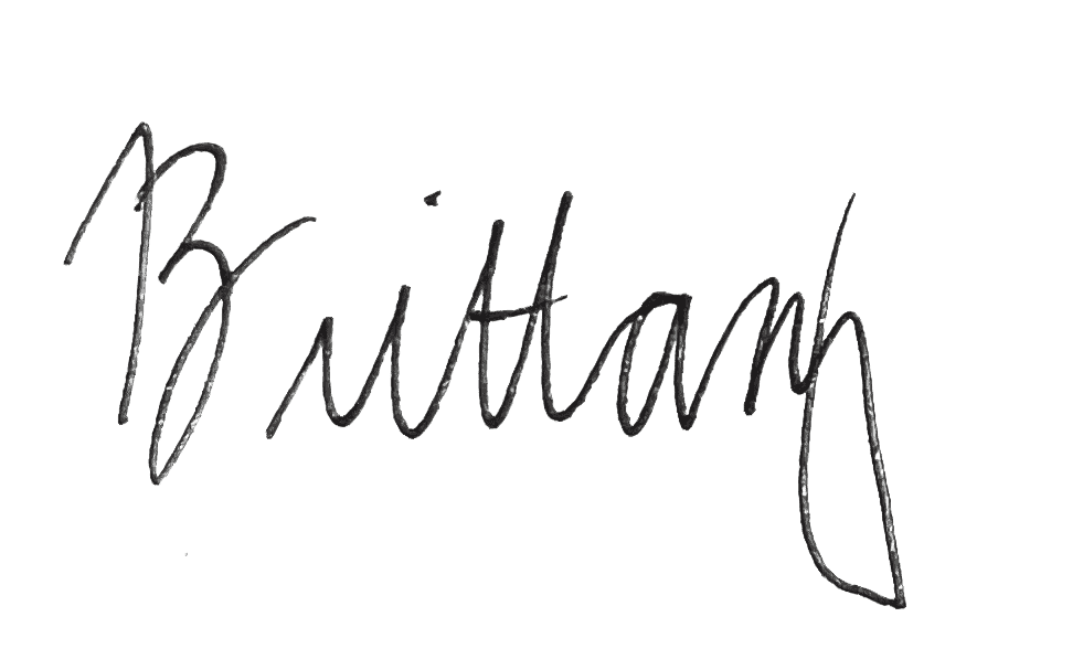 A handwritten signature that reads "Brittany."