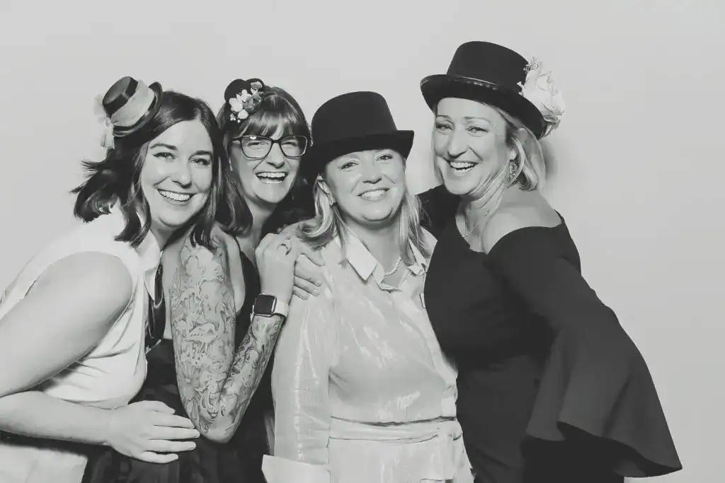 A photo of four guests enjoying the Picasso Pets gala in 2023.