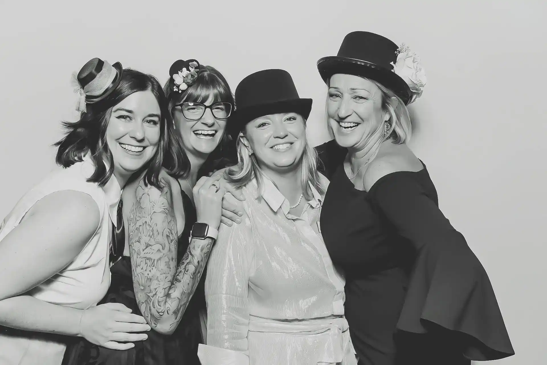 A photo of four guests enjoying the Picasso Pets gala in 2023.