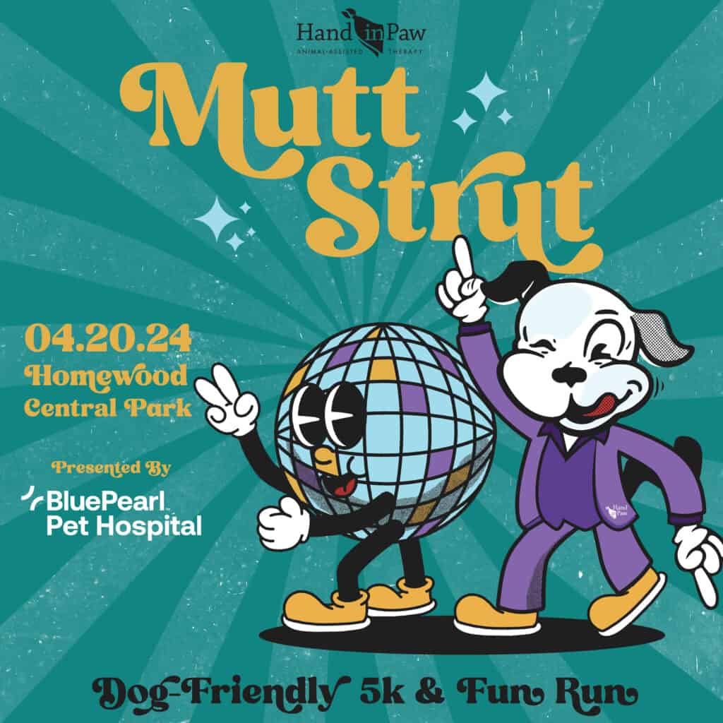 Mutt Strut dog-friendly 5K and fun run, April 20, 2024, at Homewood Central Park.
